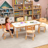 HONEY JOY Kids Table and 4 Chairs Set, Height Adjustable Toddler Desk & Chairs for 3+ Years, Arts Crafts Table w/Graffiti Desktop