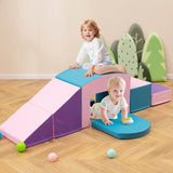 6 PCS Foam Climbing Blocks with Tunnel Stairs and Ramp for 12 Months+