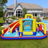 HONEY JOY Inflatable Water Slide, 7-in-1 Outdoor Kids Water Bounce House Jumping Castle