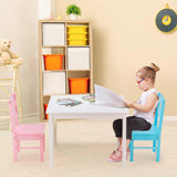 Kids Table and 4 Chairs Set 5 Pieces Wooden Activity Desk for Drawing Reading