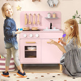 HONEY JOY Kids Kitchen Playset, Toddler Pretend Play Kitchen with Light up Stove & Cooking Sounds