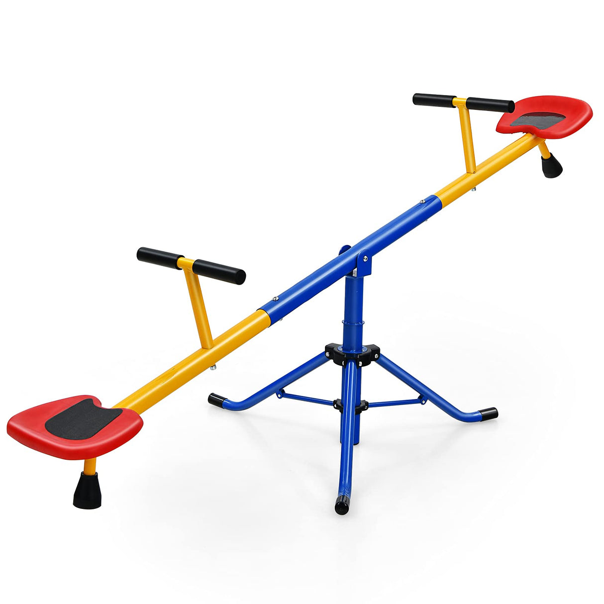 HONEY JOY Kids Seesaw, Swivel Teeter Totter Playground Equipment for Children w/360 Degree Rotation