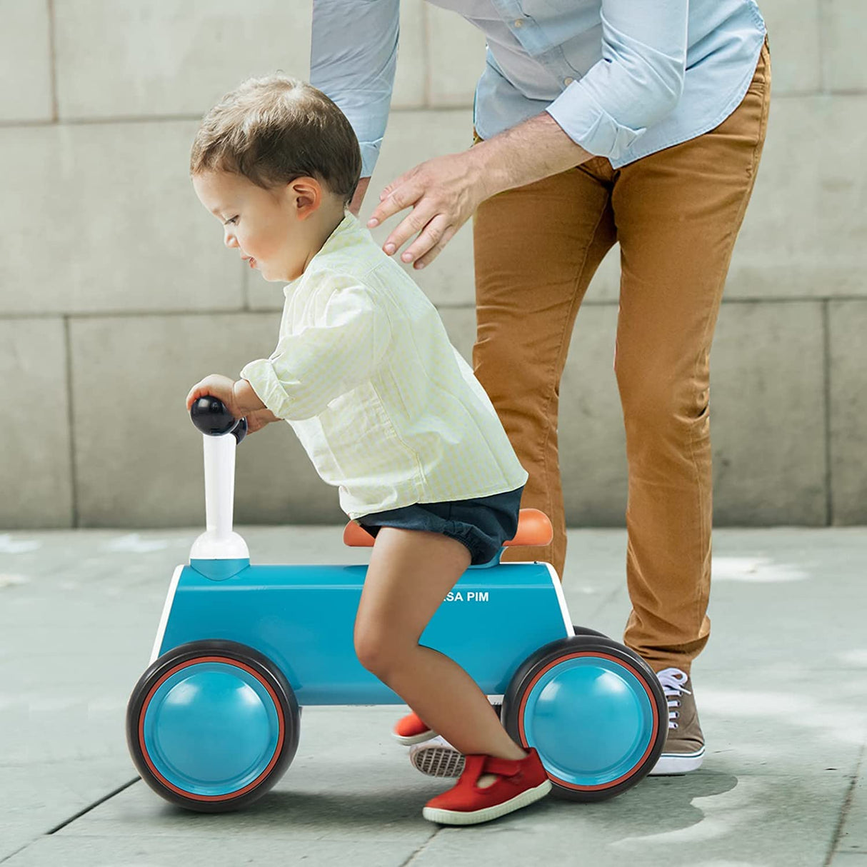 HONEY JOY Baby Balance Bike Aluminum Alloy Toddler Balance Bike with 4 Enclosed EVA Wheels