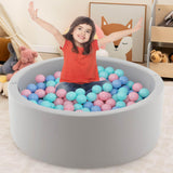 BABY JOY Foam Ball Pit for Kids, Soft Round Ball Pool Playpen Fence with 200 Ocean Balls & Storage Bag