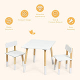 HONEY JOY Kids Table and Chairs Set, 3 Pieces Table Furniture for Toddler Drawing Reading Arts Crafts Snack Time