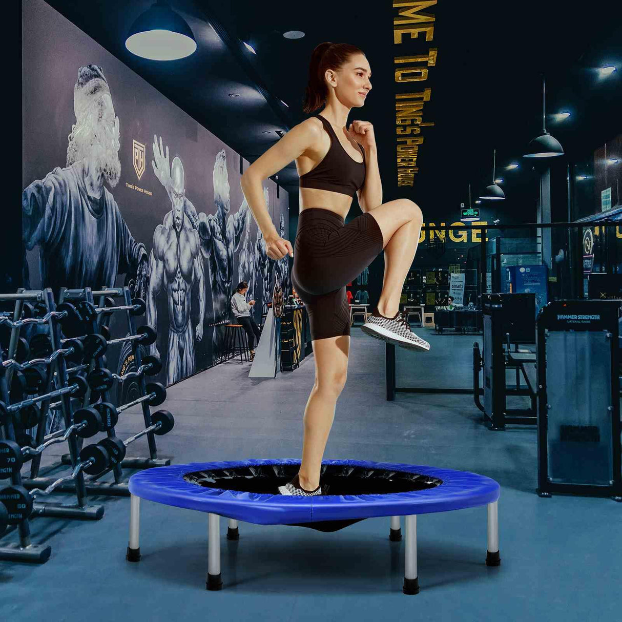 HONEY JOY 36” Mini Folding Trampoline, Portable Recreational Fitness Rebounder for Kids Adults