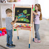 BABY JOY Kids Art Easel, 3 in 1 Double Sided Adjustable Chalkboard & Whiteboard