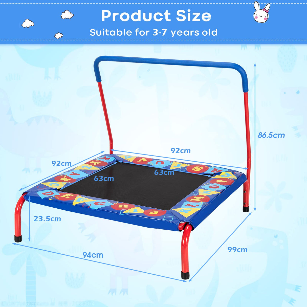 HONEY JOY 36” Square Toddler Trampoline