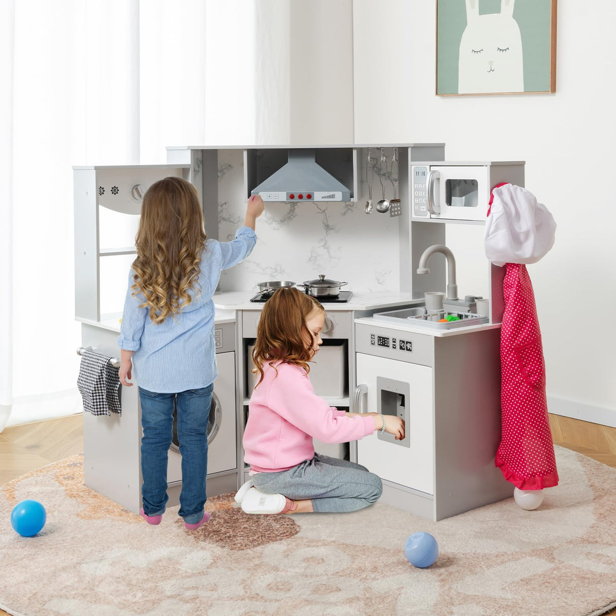 HONEY JOY Wooden Kids Play Kitchen