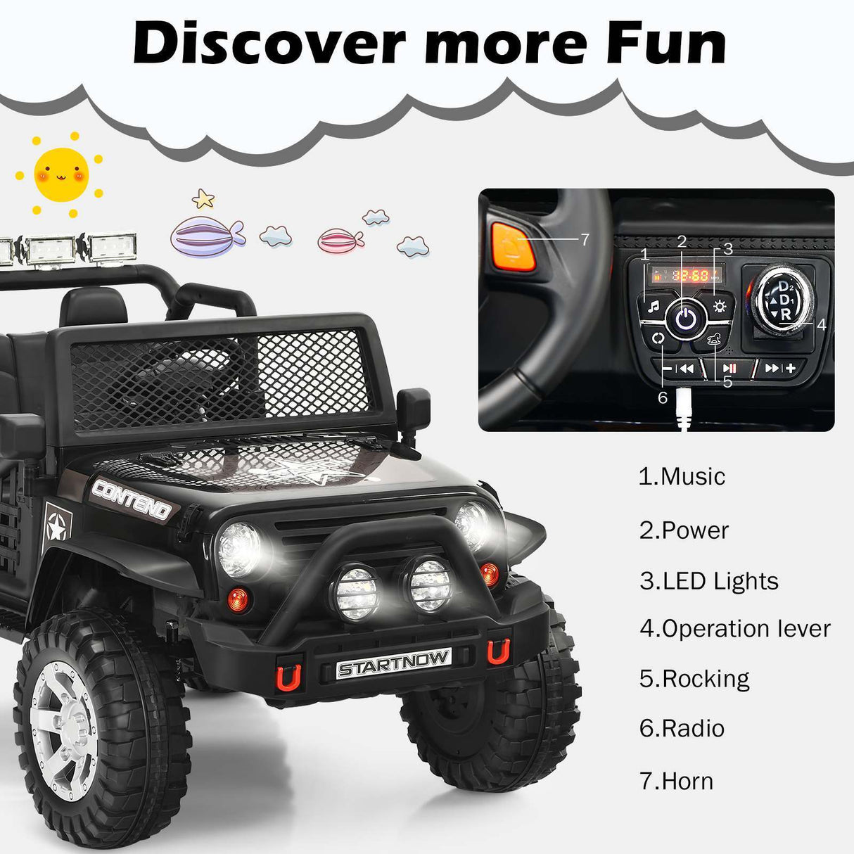 HONEY JOY 12V Kids Ride-On Car Electric Children Ride-On Truck Remote Control