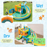 Inflatable Water Slide Blowup Water Park with Dual Slides Wet Dry Bounce House