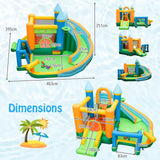 Inflatable Water Slide Blowup Water Park with Dual Slides Wet Dry Bounce House