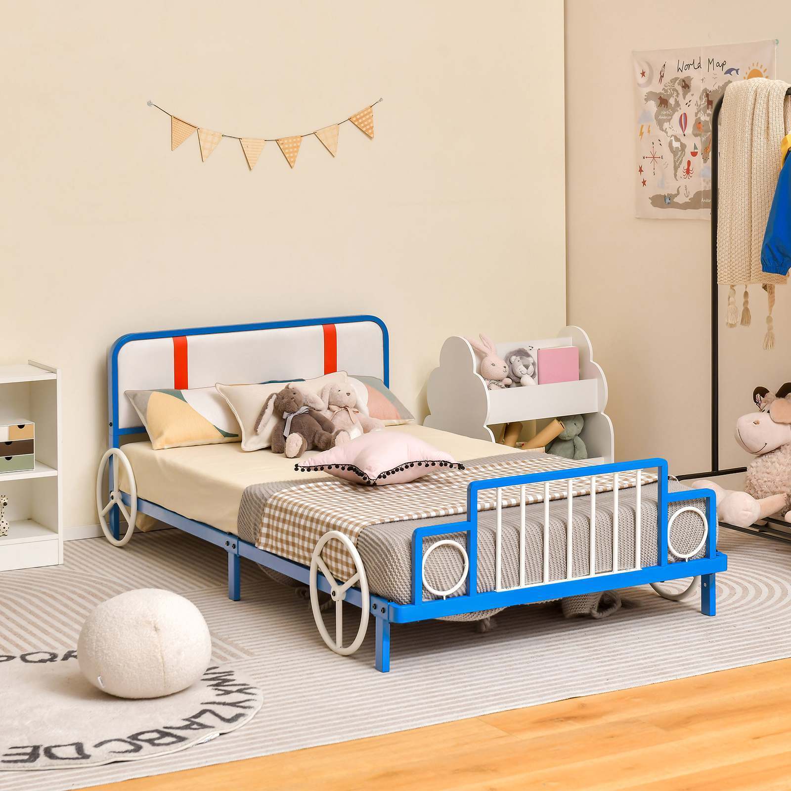 HONEY JOY King Single Bed Frame Low Profile Kids Bed Frame Metal Bed B Babyjoy