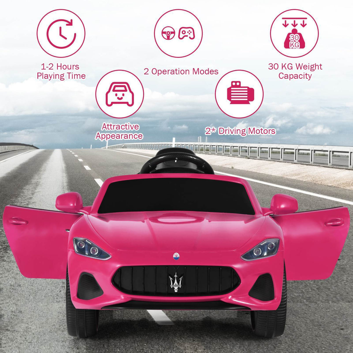 12V Maserati GranCabrio Licensed Kids Ride-On Car Electric toy w/ Remote Control