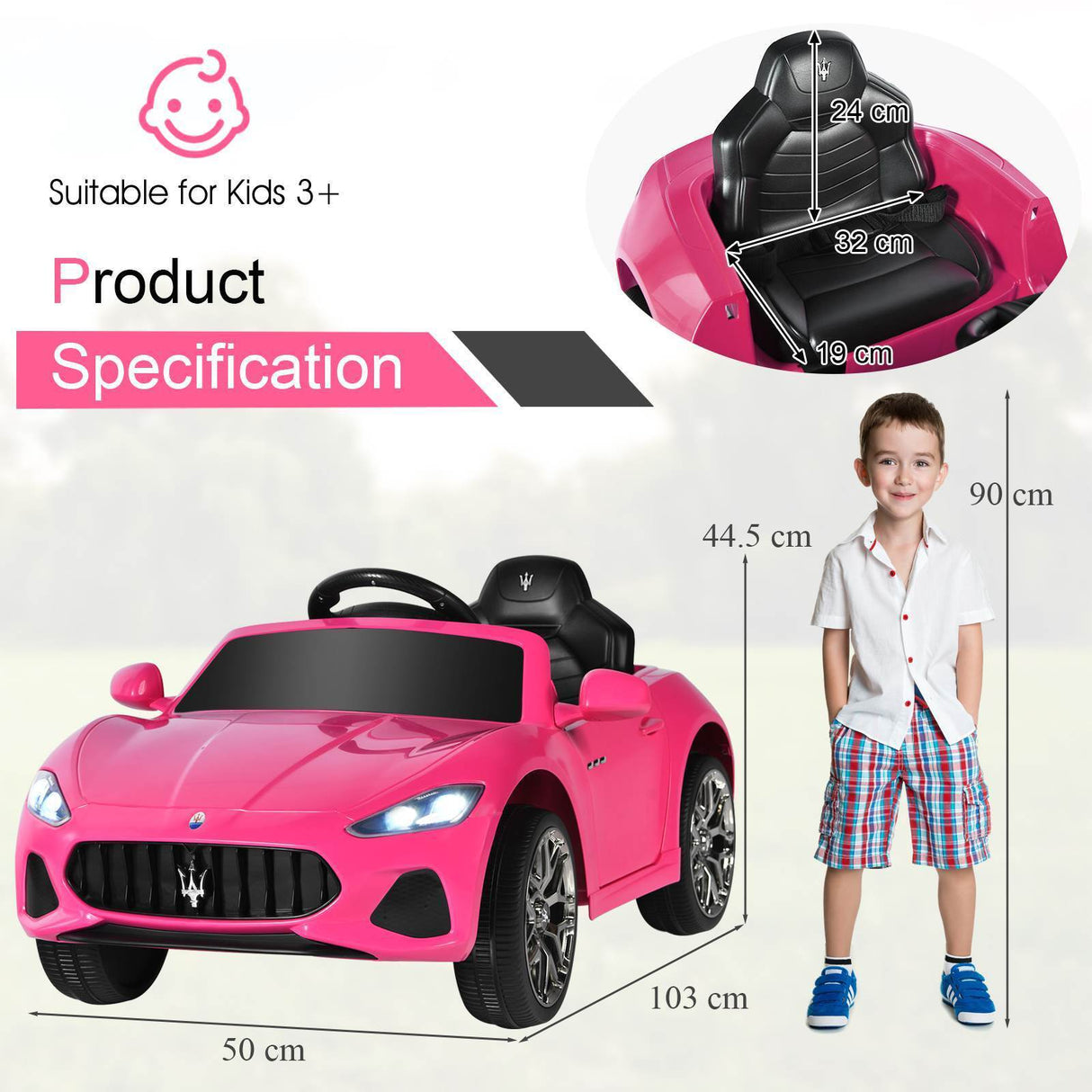 12V Maserati GranCabrio Licensed Kids Ride-On Car Electric toy w/ Remote Control