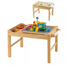 2-in-1 Kids Activity Table Wooden Play Desk w/Reversible Tabletop & Paper Roll