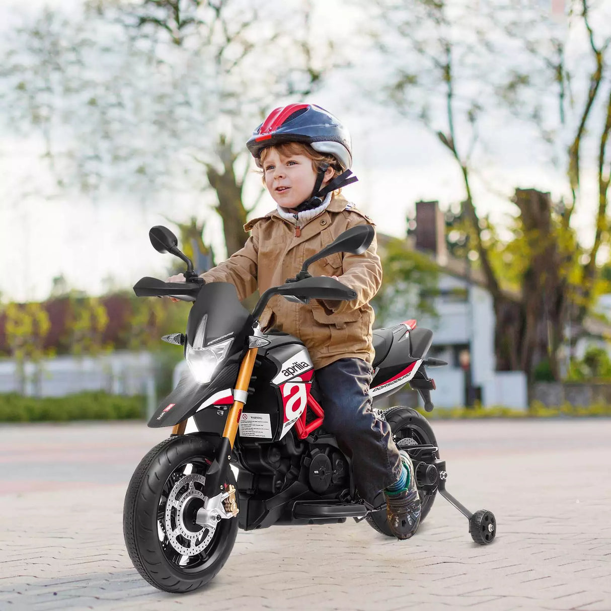 HONEY JOY Licensed Aprilia 12V Electric Motorcycle Kids Motorbike Ride On Car