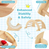 6 in 1 Kids Climbing Arch Playset Wooden Stoppers Toy Rocker Chair w/Storage Bin