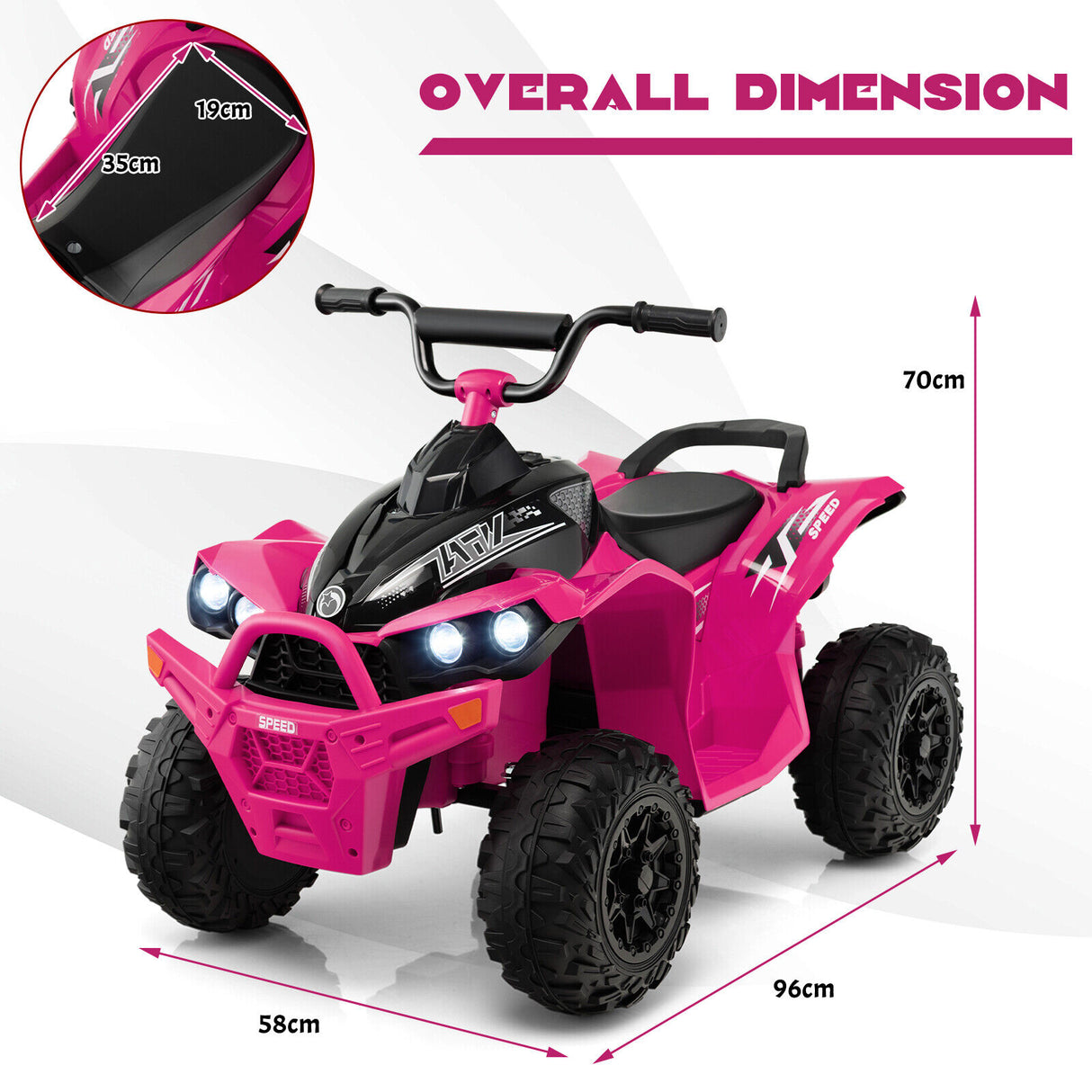 HONEY JOY 12V Kids Ride On ATV Battery Powered Vehicle Children Ride On Toys