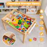 2-in-1 Kids Activity Table Wooden Play Desk w/Reversible Tabletop & Paper Roll