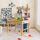 2-in-1 Kids Activity Table Wooden Play Desk w/Reversible Tabletop & Paper Roll