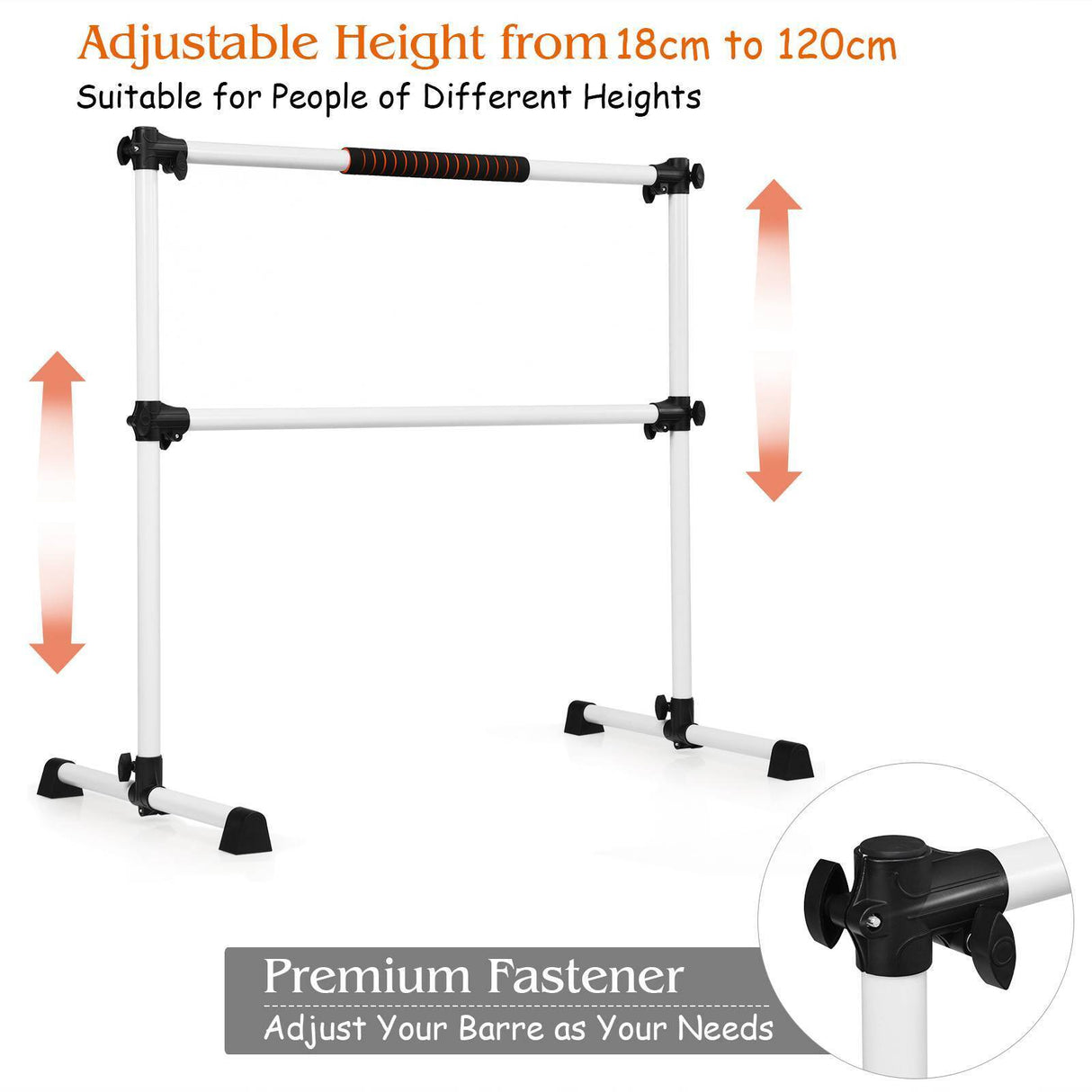 Freestanding Ballet Barre Adjustable Portable Stretching Dance Bar Pole Home Gym