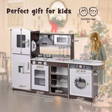 HONEY JOY Kids Kitchen Playset Wooden Corner Play Kitchen Cooking Stove Play Set