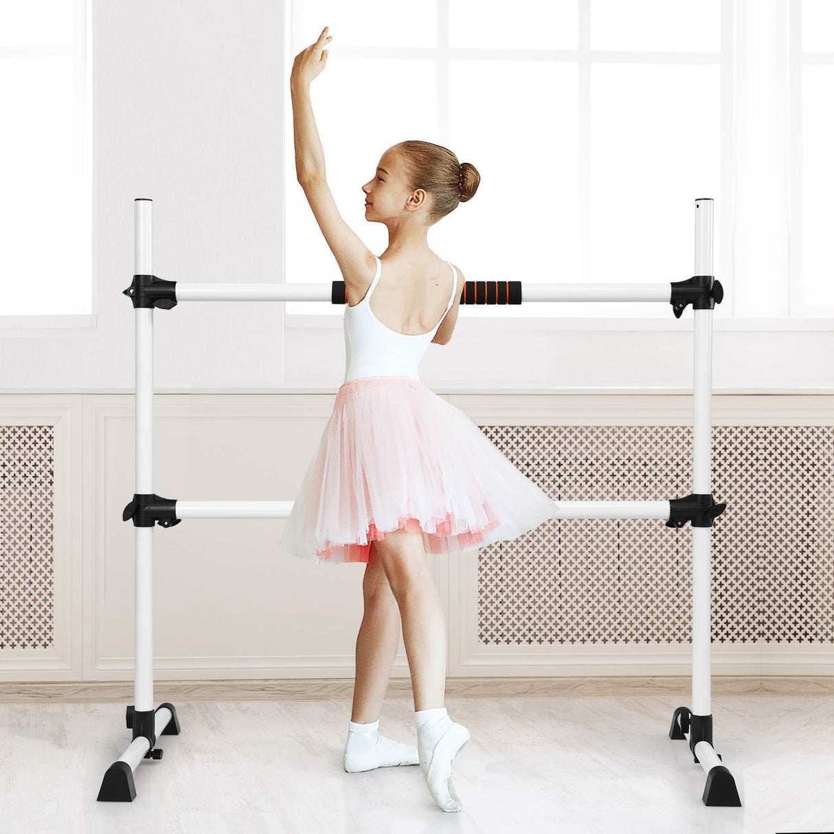 Freestanding Ballet Barre Adjustable Portable Stretching Dance Bar Pole Home Gym