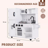 HONEY JOY Kids Pretend Play Kitchen Wooden Kitchen Cooking Sink Playset Gift