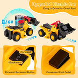 HONEY JOY 6V Kids Ride On Excavator Electric Vehicle with Basketball Hoop