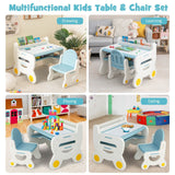 HONEY JOY Kids Table and Chair Set Drawing Activity Study Desk w/Storage Shelf