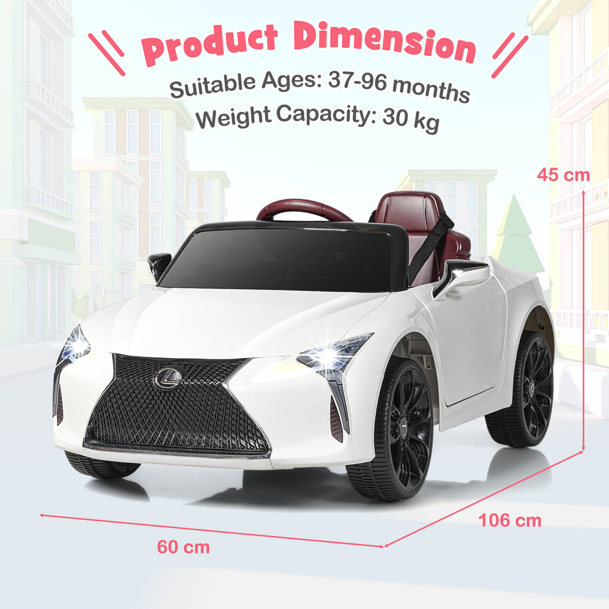 HONEY JOY Kids Electric Ride on Car Licensed Lexus LC500 12V Battery Powered Car