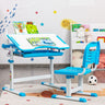 HONEY JOY Kids Desk Chair Set Adjustable Study Table w/Book Stand & LED Light