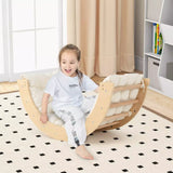 6 in 1 Kids Climbing Arch Playset Wooden Stoppers Toy Rocker Chair w/Storage Bin