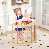 6 in 1 Kids Climbing Arch Playset Wooden Stoppers Toy Rocker Chair w/Storage Bin