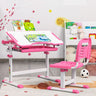 HONEY JOY Kids Desk Chair Set Adjustable Study Table w/Book Stand & LED Light