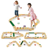 Kids Wooden Balance Beam Set with Stepping Stones Gymnastics Obstacle Course Toy