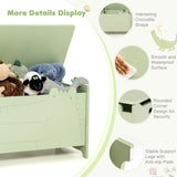 Kids Toy Box Storage Chest, Wooden Trunk Bench w/ Safety Hinge, Children Storage Box w/ Handles