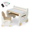 HONEY JOY Kids Table and Chair Set Drawing Activity Study Desk w/Storage Shelf